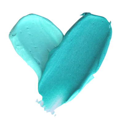 Textura cremosa de tinta azul clara e azul turquesa em fundo branco