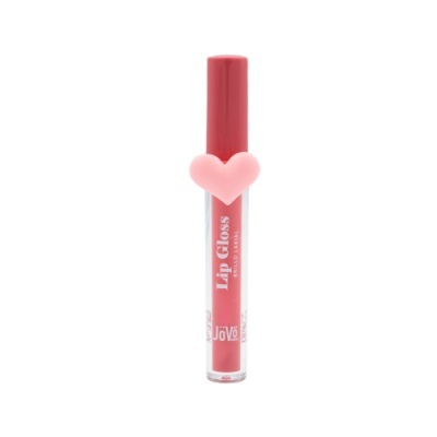 Gloss labial Jôvè com tampa e detalhe em forma de coração cor-de-rosa