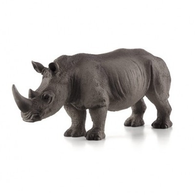 Figura de rinoceronte castanho escuro com textura rugosa