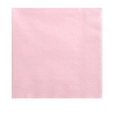 Guardanapo de papel rosa claro quadrado com borda decorada