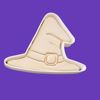 Cortador de biscoitos em forma de chapéu de bruxa branco