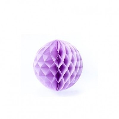 Esfera decorativa de papel lavanda com textura de favo 3D
