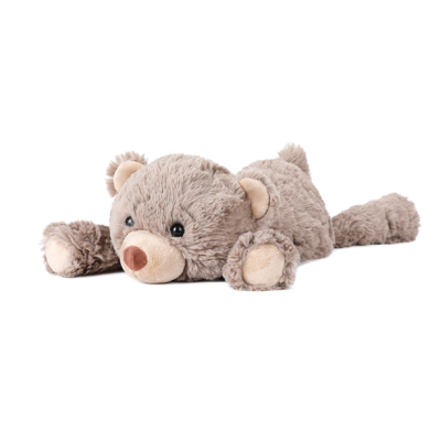 Pelúcia de urso castanho claro deitada