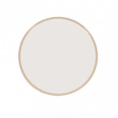 Prato redondo branco com borda bege