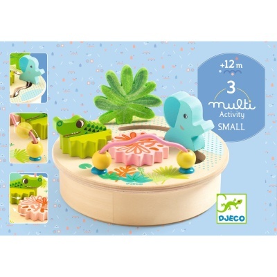 Brinquedo de madeira redondo com figuras coloridas para bebés e crianças pequenas