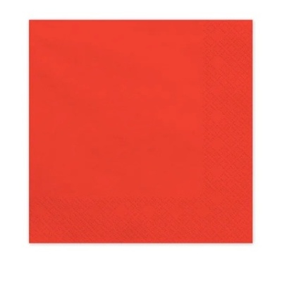 Guardanapo de papel vermelho quadrado com textura estampada nas bordas