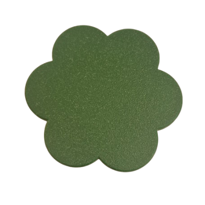 Forma de mesa verde escuro em forma de flor, com textura