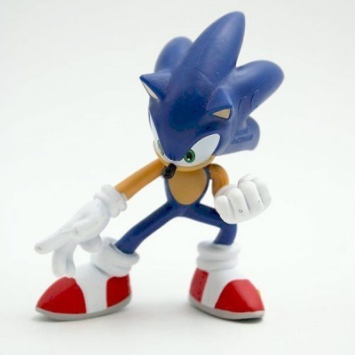 Figura de ação Sonic the Hedgehog azul com luvas brancas e sapatos vermelhos