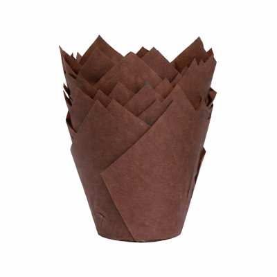 Tulipa de papel castanho para cupcakes ou muffins