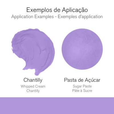 Exemplos de Aplicação: Chantilly e Pasta de Açúcar em cor roxa