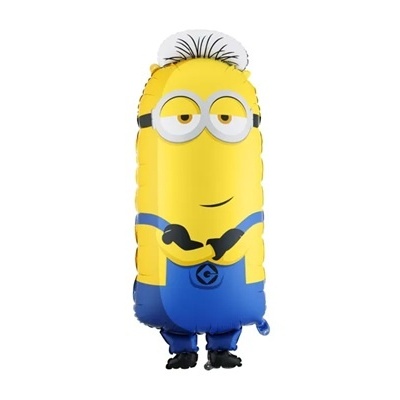 Balão inflável em forma de Minion amarelo com macacão azul