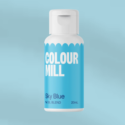 Frasco pequeno de tinta COLOUR MILL Sky Blue em fundo azul claro