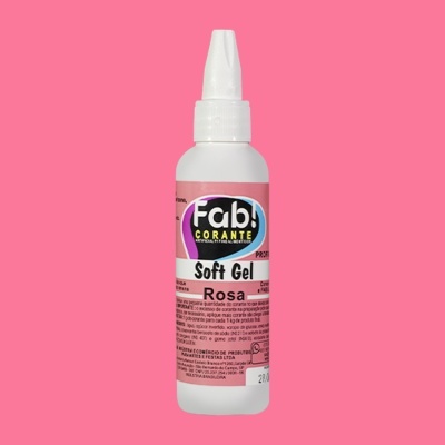 Frasco de corante em gel rosa da marca Fab! com tampa branca