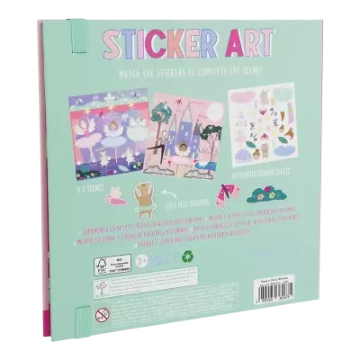 emabalagem de Sticker Art com autocolantes e cenas ilustradas coloridas