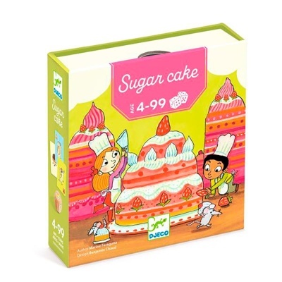 Embalagem de jogo infantil Sugar cake com ilustração de crianças a decorar bolo cor-de-rosa