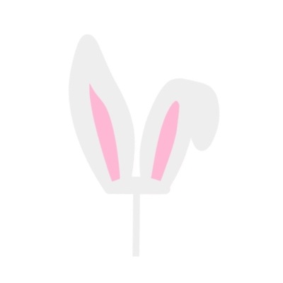 Orelhas de coelho em aro branco e rosa