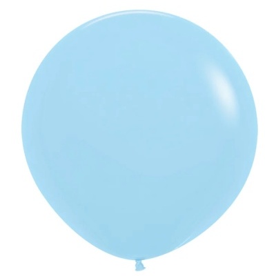 Balão azul celeste redondo com nó na base