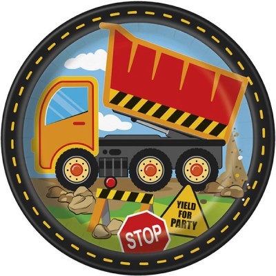 Desenho de camião de carga colorido com sinais de trânsito de festa