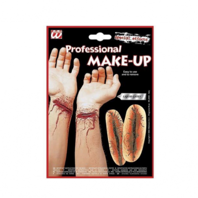 Embalagem de maquiagem profissional para efeitos especiais com feridas falsas nas mãos e braços