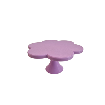 Suporte para bolos em forma de flor cor-de-rosa com base cónica lilás