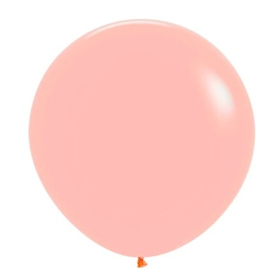 Balão rosa claro redondo com nó alaranjado