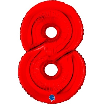Balão vermelho em forma do número 8