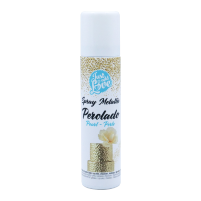 Spray metálico perolado Just add Love em embalagem branca