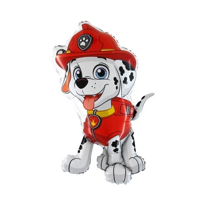 Balão em forma de cão dálmata bombeiro vermelho