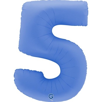 Balão azul em forma do número 5