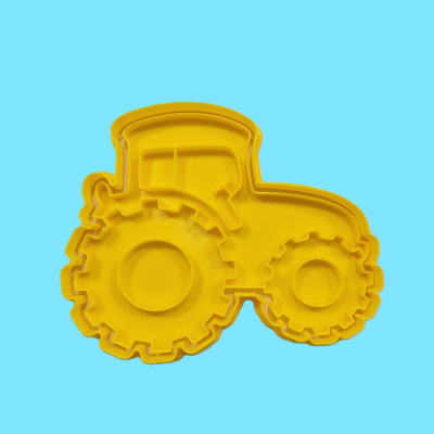 Forma de silicone amarela em forma de trator