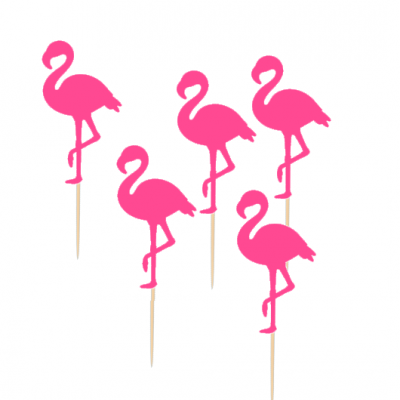 Palitos com flamingos cor de rosa para decoração