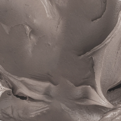 Textura cremosa espessa acinzentada