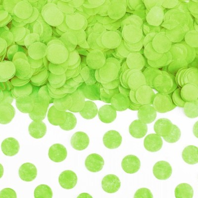 Confetes verdes redondos sobre fundo branco