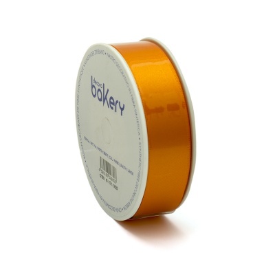 Rolo de fita de tecido laranja brilhante com etiqueta branca