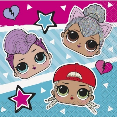 Cabeças de bonecas L.O.L. Surprise coloridas com fundo decorado
