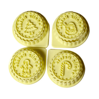 Conjunto de carimbos de silicone amarelo com motivos de Natal para biscoitos
