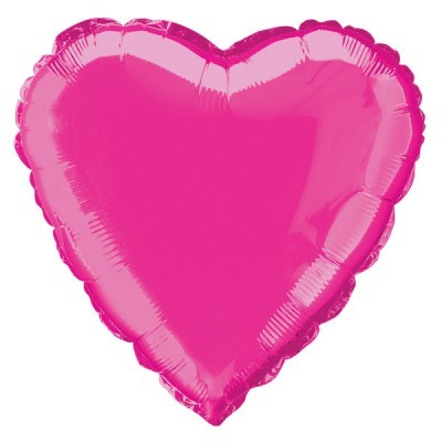 Balão metálico cor-de-rosa em forma de coração
