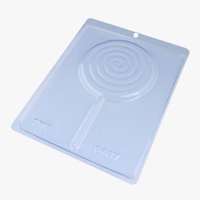 Molde plástico transparente para pirulito em espiral