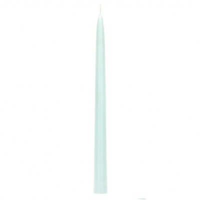 Vela cónica azul clara em fundo branco