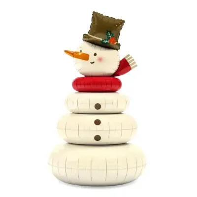 Boneco de neve insuflável com chapéu e cachecol