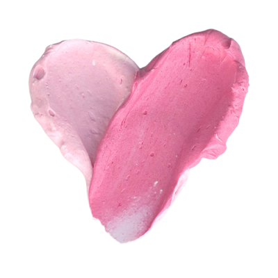 dois traços de batom em formato de coração, rosa claro e rosa escuro