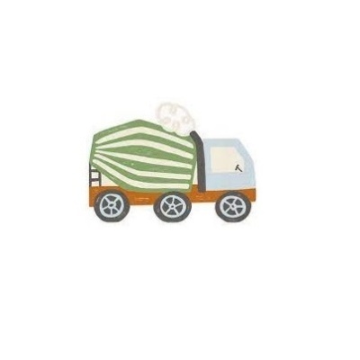 Camião betoneira de brinquedo verde e cinzento com rodas pretas