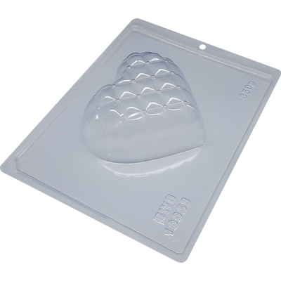 Forma de plástico transparente em forma de coração com textura