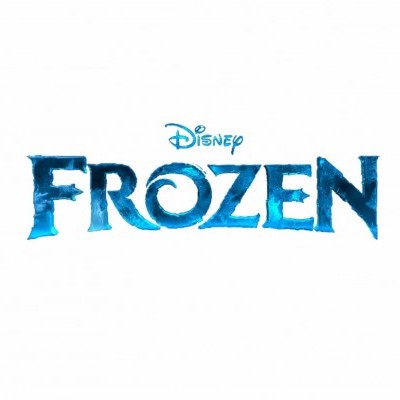 Logotipo Disney Frozen em azul com efeito gelo
