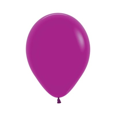 Balão roxo de látex com nó na base