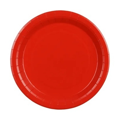 prato vermelho descartável redondo