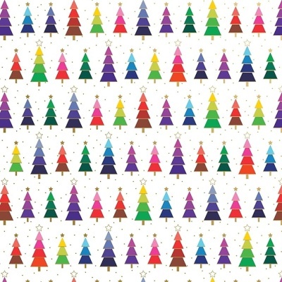 Padrão de árvores de Natal coloridas com estrelas no topo