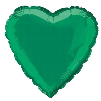 Balão coração verde metálico