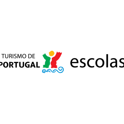 Logotipo Turismo de Portugal escolas colorido sobre fundo branco