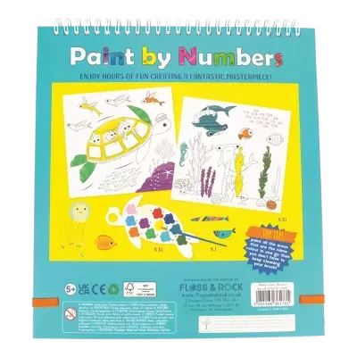 Conjunto Paint by Numbers com atividades de pintura de tartarugas e peixes